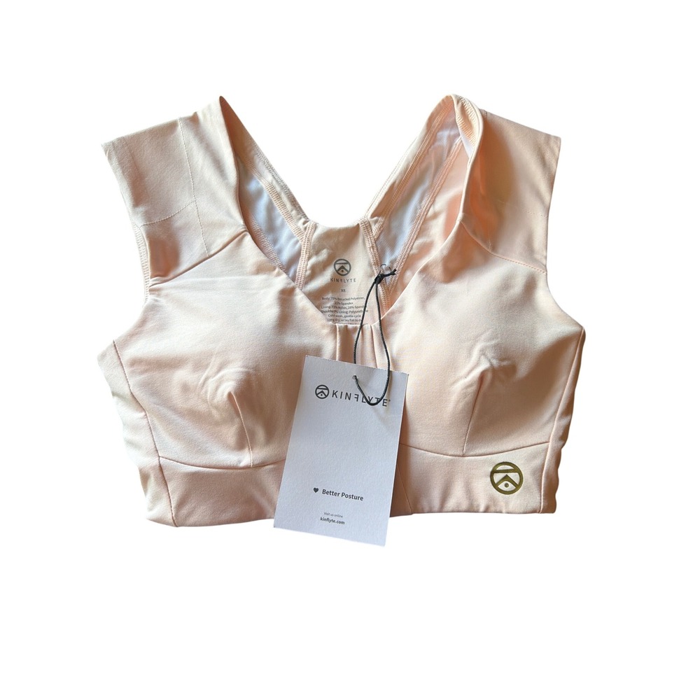Kinflyte Sports Bra Rose Quartz Freedom Bra Mid Eco Jersey Posture Support XS